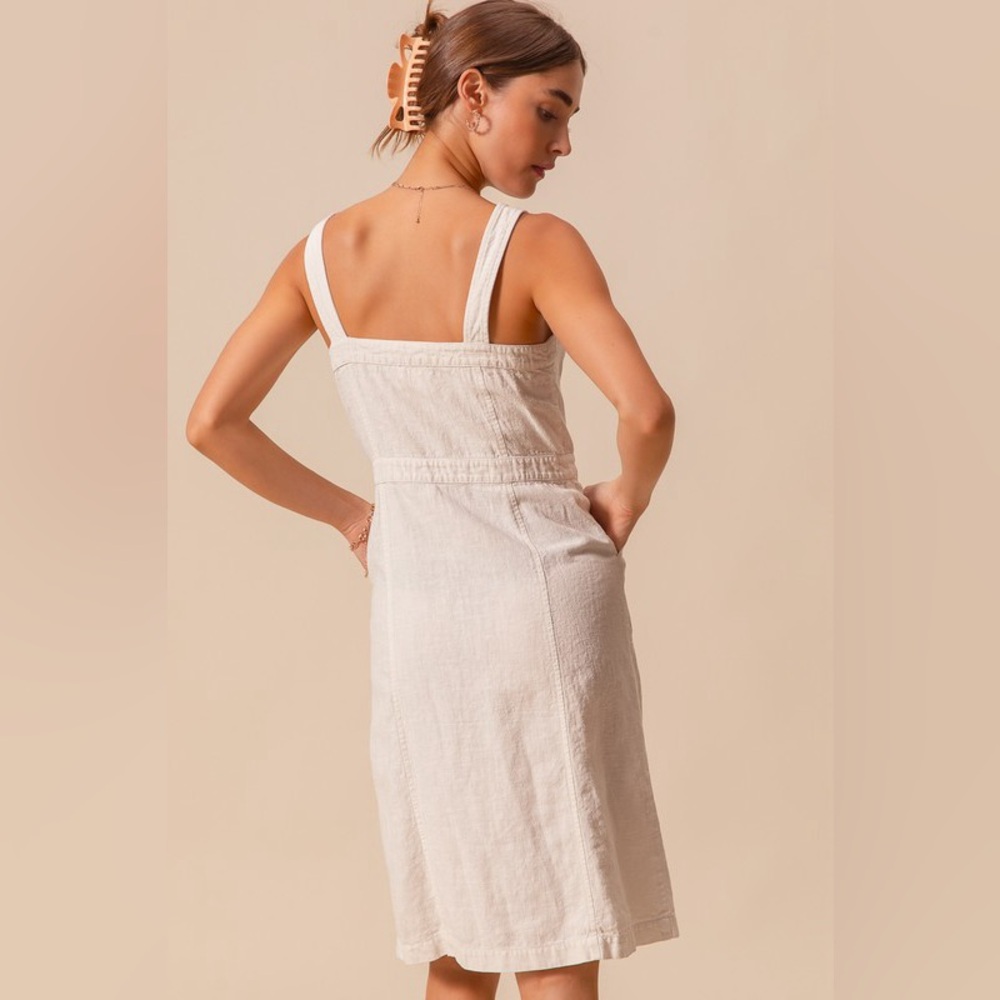 SO ME Button Down Pocket Front Pinafore Dress - Picture 3 of 16